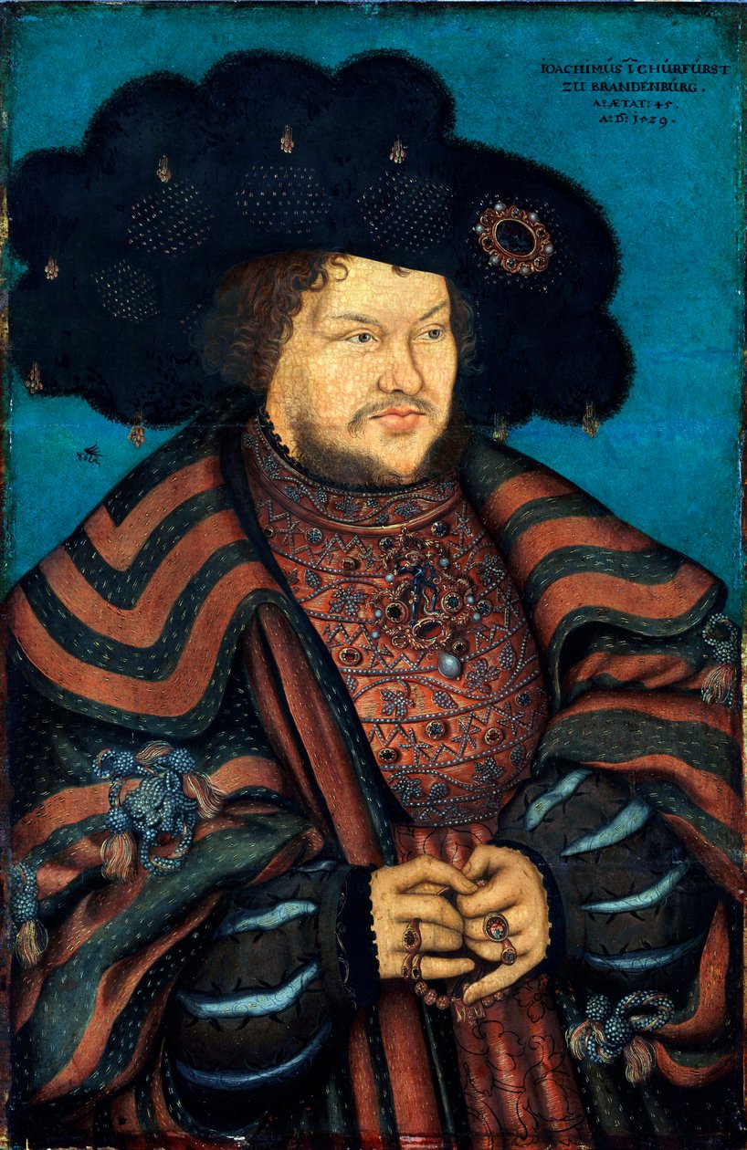 ""Portræt af Joachim I Nestor de Brandenburg"" (Portræt af Joachim I Nestor (1484-1535), kurfyrst af Brandenburg) Peinture de Lucas Cranach l