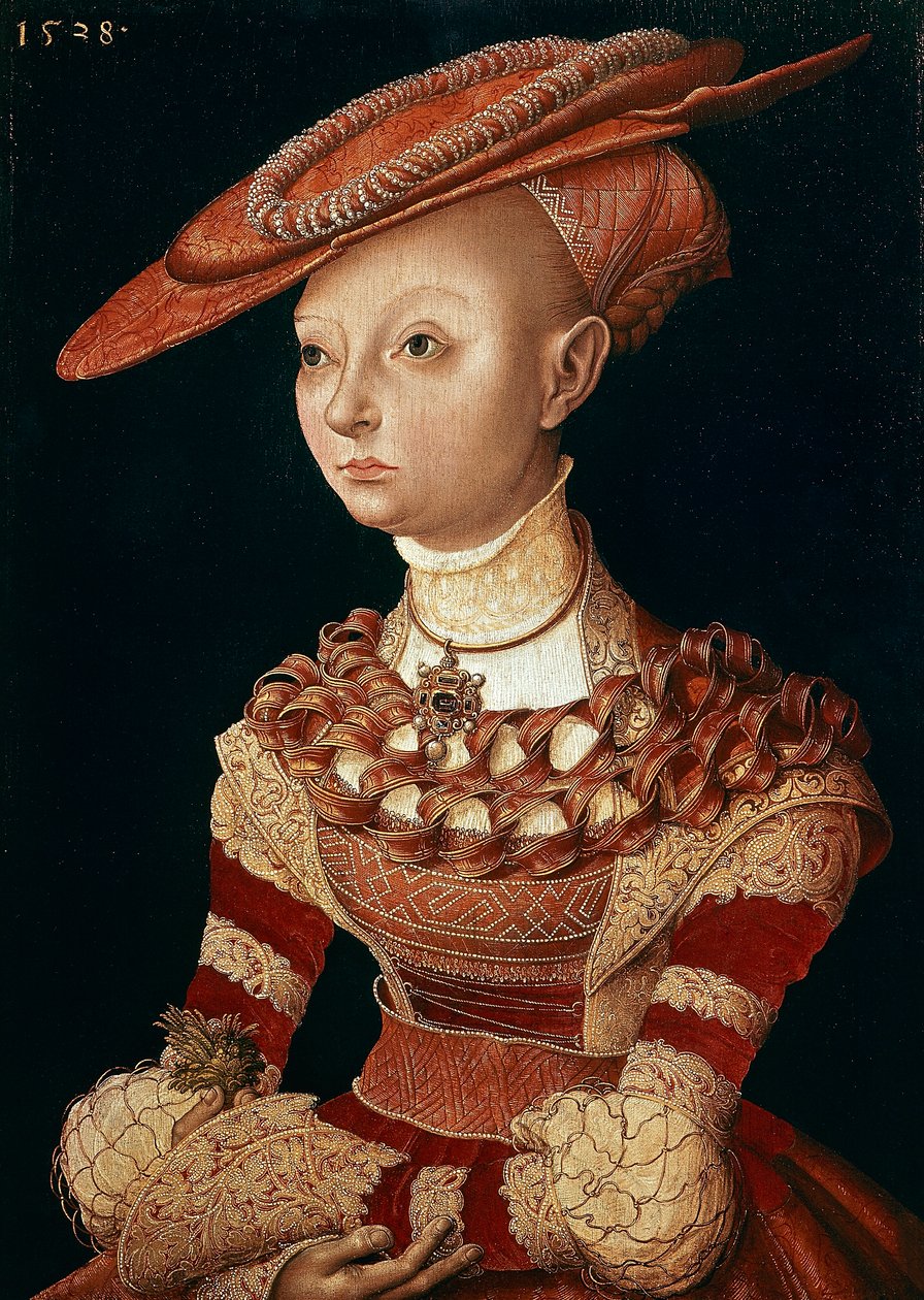 Portræt af Lady af Lucas Cranach Elder (1472-1553) af Lucas the Elder Cranach