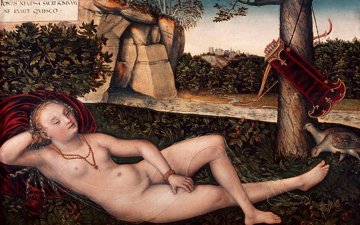 Liggende Diana, af Lucas Cranach Elder (1472-1553) af Lucas the Elder Cranach
