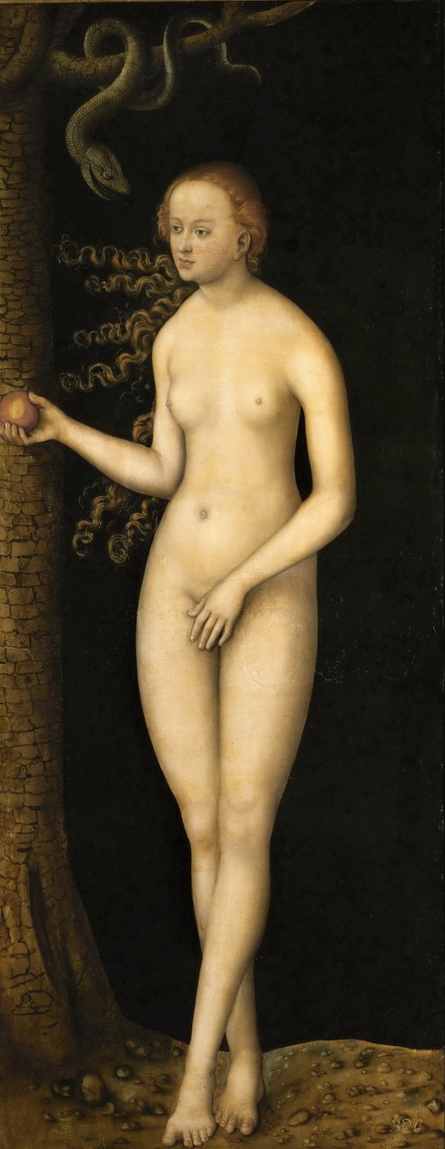 Renæssance: The Fall of Man: Eve par Cranach, Lucas, the Elder (1472-1553), ca 1510-1520. Olie på træ af Lucas the Elder Cranach