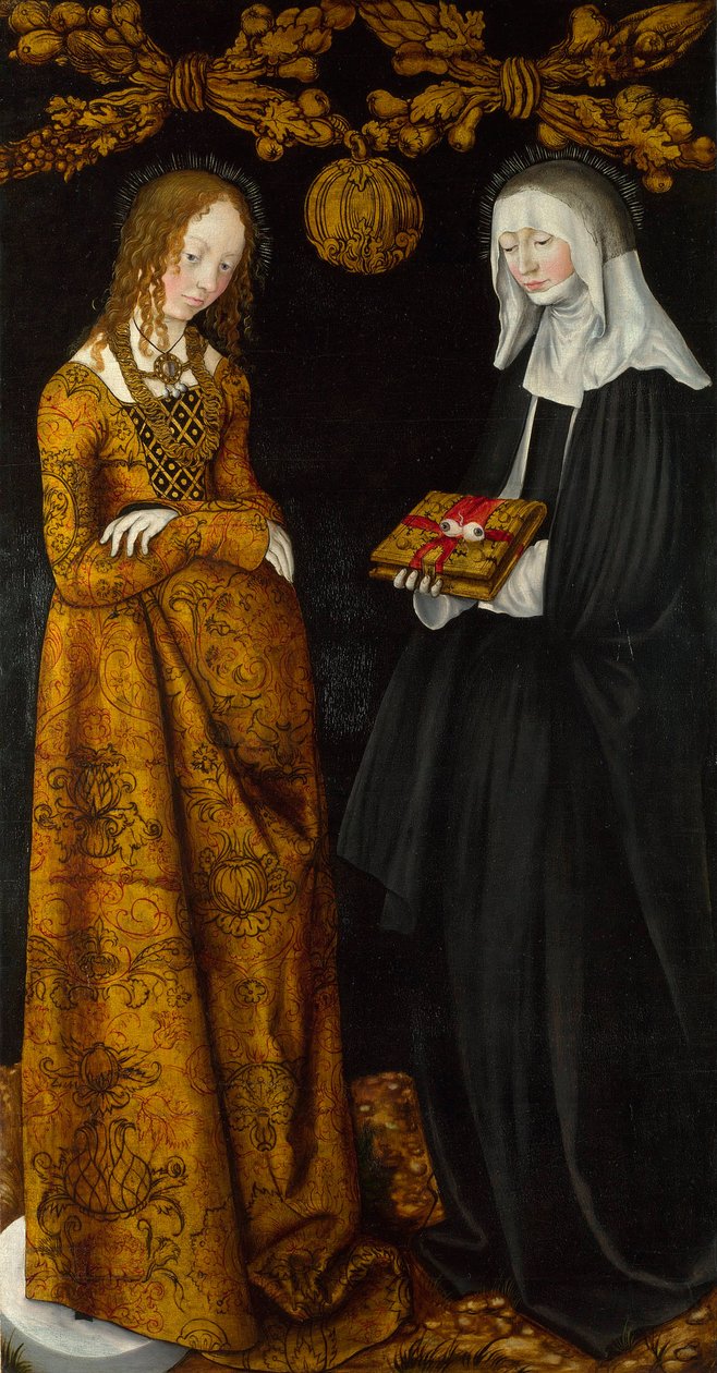 Saint Christine og Saint Odile. Maleri af Lucas Cranach den ældre (1472-1553), olie på træ af Lucas the Elder Cranach