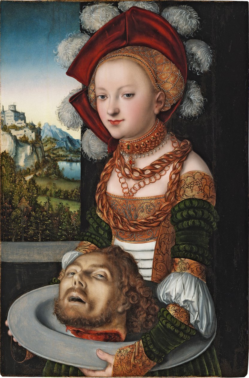 Salome avec la tete de Saint Jean Baptiste - Salome med Johannes Døberens hoved, af Cranach, Lucas, den Ældre (1472-1553). Olie på træ, ca. 1527-1530. Mål: 88,4x58,3 cm. Szepmuveszeti Muzeum, Budapest af Lucas the Elder Cranach