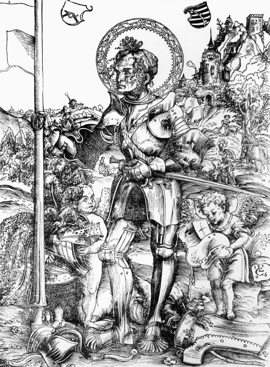 St. George (træsnit) (s/h foto) af Lucas the Elder Cranach