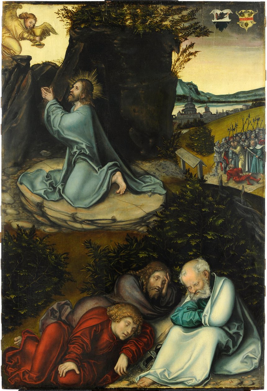 Kvalen i haven, af Cranach, Lucas, den ældre (1472-1553). Olie på træ, ca. 1540. Mål: 86,5x58,5 cm. Museum Kunstpalast, Düsseldorf af Lucas the Elder Cranach