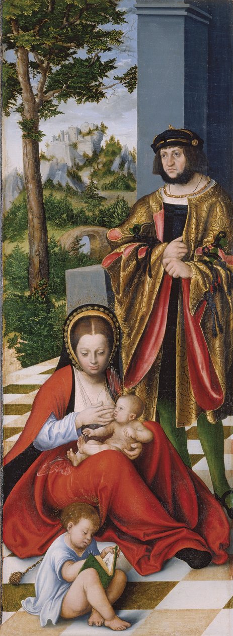 Det hellige slægtskab (såkaldt Torgau-altertavle) venstre panel af Lucas the Elder Cranach