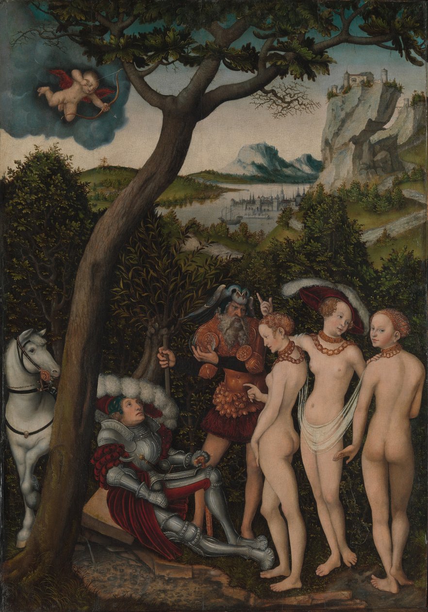 The Judgment of Paris, ca. 1528 (olie på bøg) af Lucas the Elder Cranach