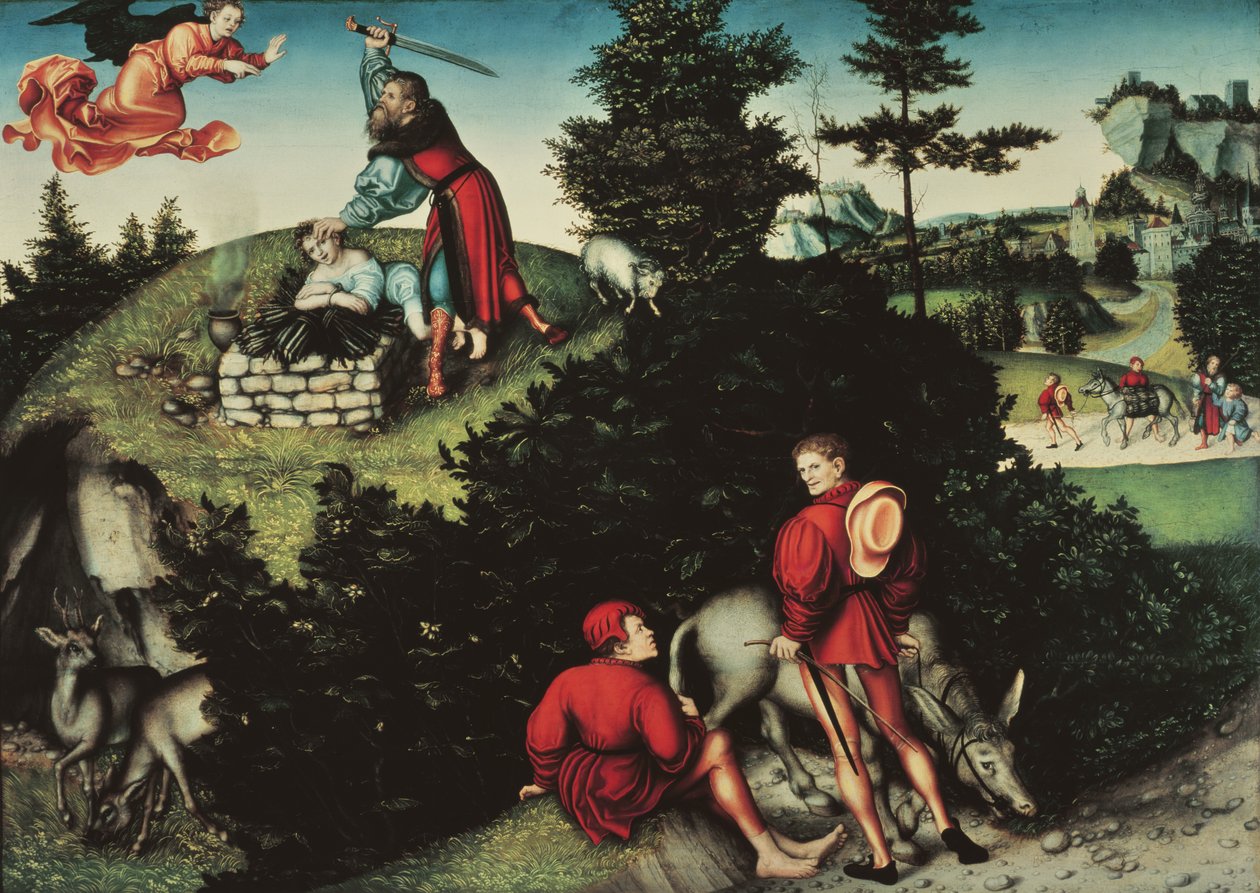 Isaks offer (olie på panel) af Lucas the Elder Cranach