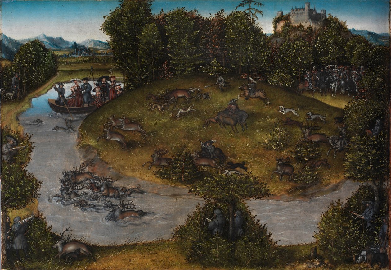 Kurfyrsten Frederik den Vises Hjortejagt, ca. 1530 (olie på panel) af Lucas the Elder Cranach