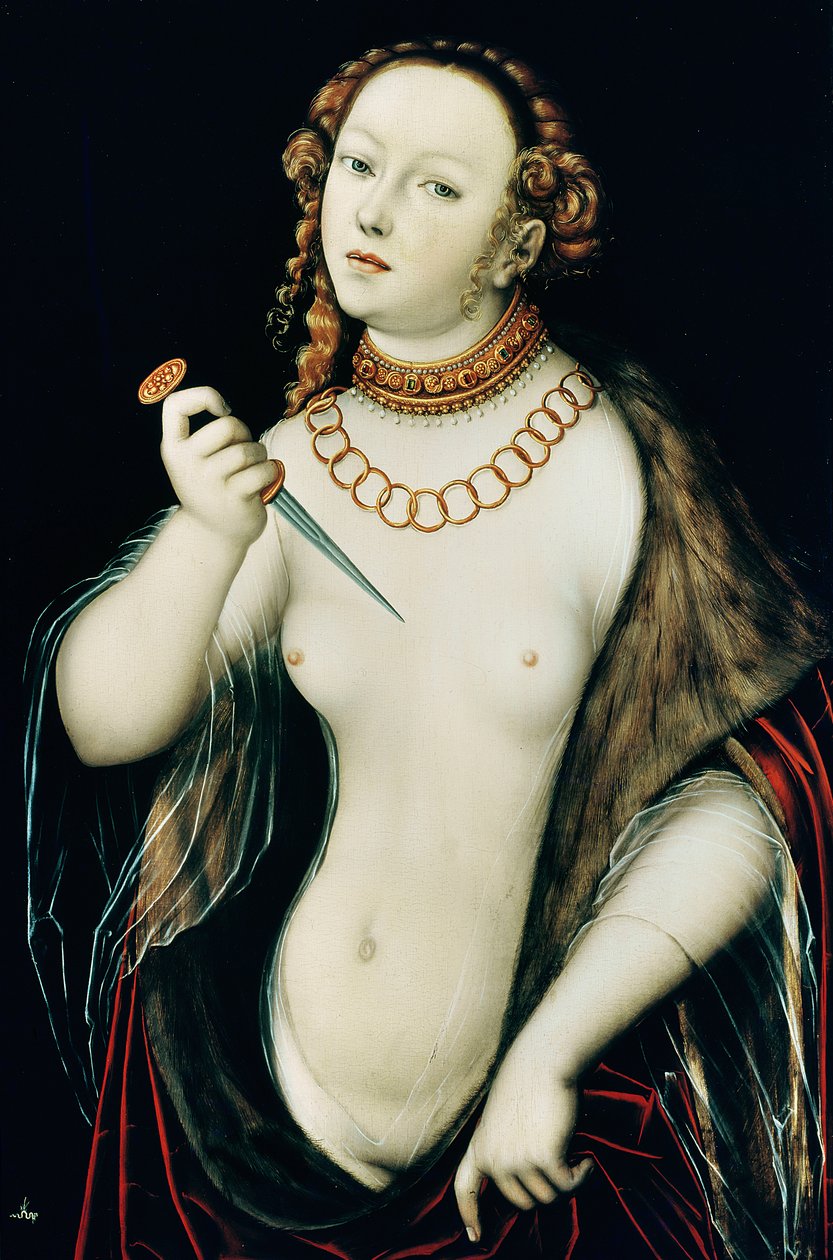 Lucretias selvmord af Lucas the Elder Cranach