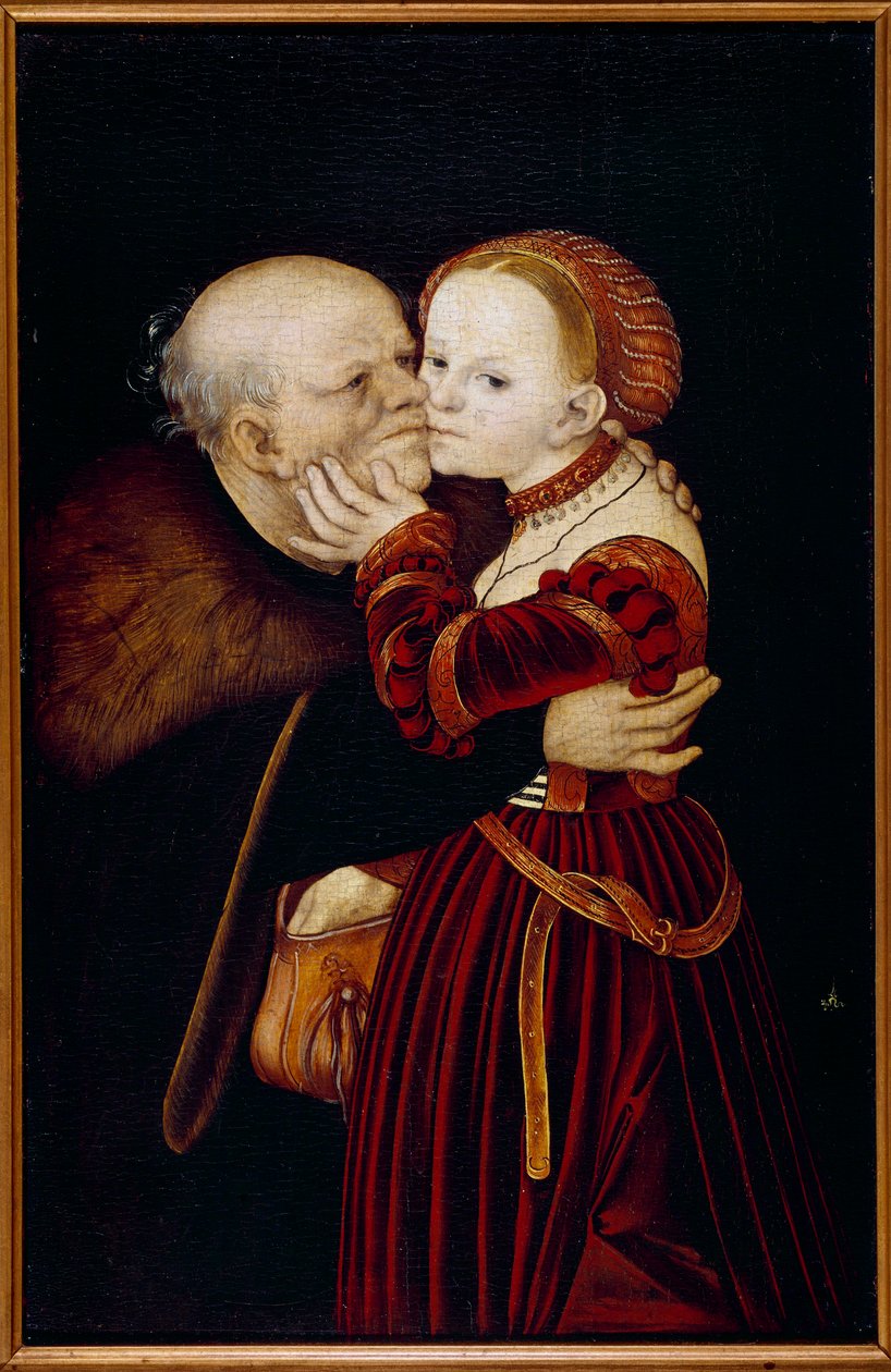 Den gamle fjols. Maleri af Lucas Cranach (1472-1553) (Ec. All.) 1500-tallet. Prag, Nationalgalleriet - Det gamle fjols. Maleri af Lucas Cranach (1472-1553) (Tysk skole). 16. århundrede. Nationalgalleriet, Prag af Lucas the Elder Cranach