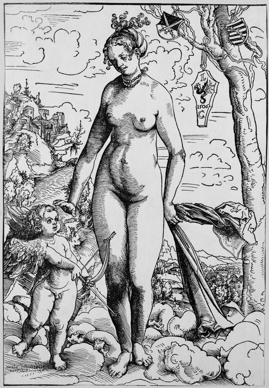 Venus og Amor af Lucas the Elder Cranach