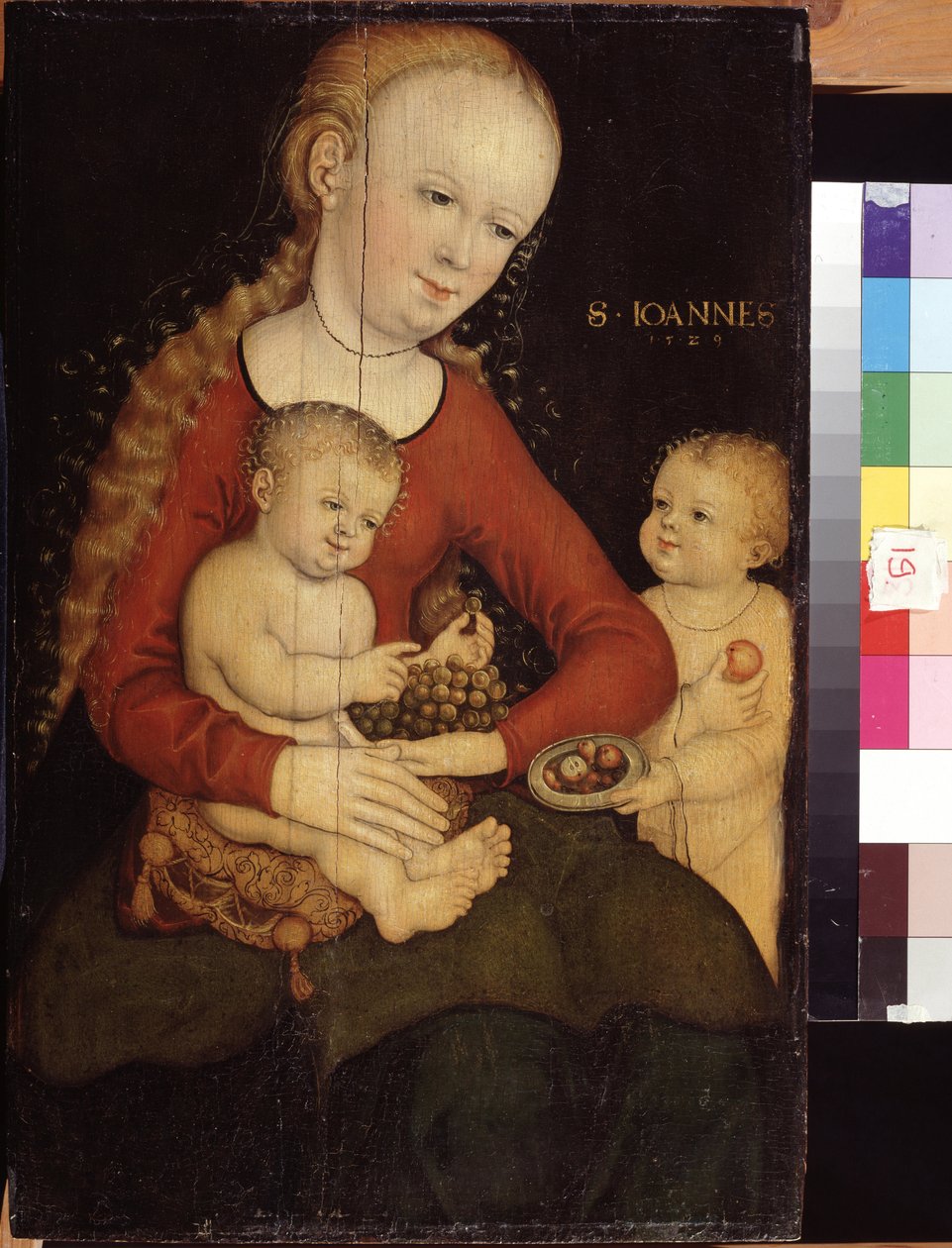""Madonna og barn med Sankt Johannes Døberens barn"" (Jomfru og barn med døberen Johannes som dreng) Maleri af Lucas Cranach Den Ældre (1472-1553) Pushkin-museet fra det 16. århundrede, Moskva af Lucas the Elder Cranach