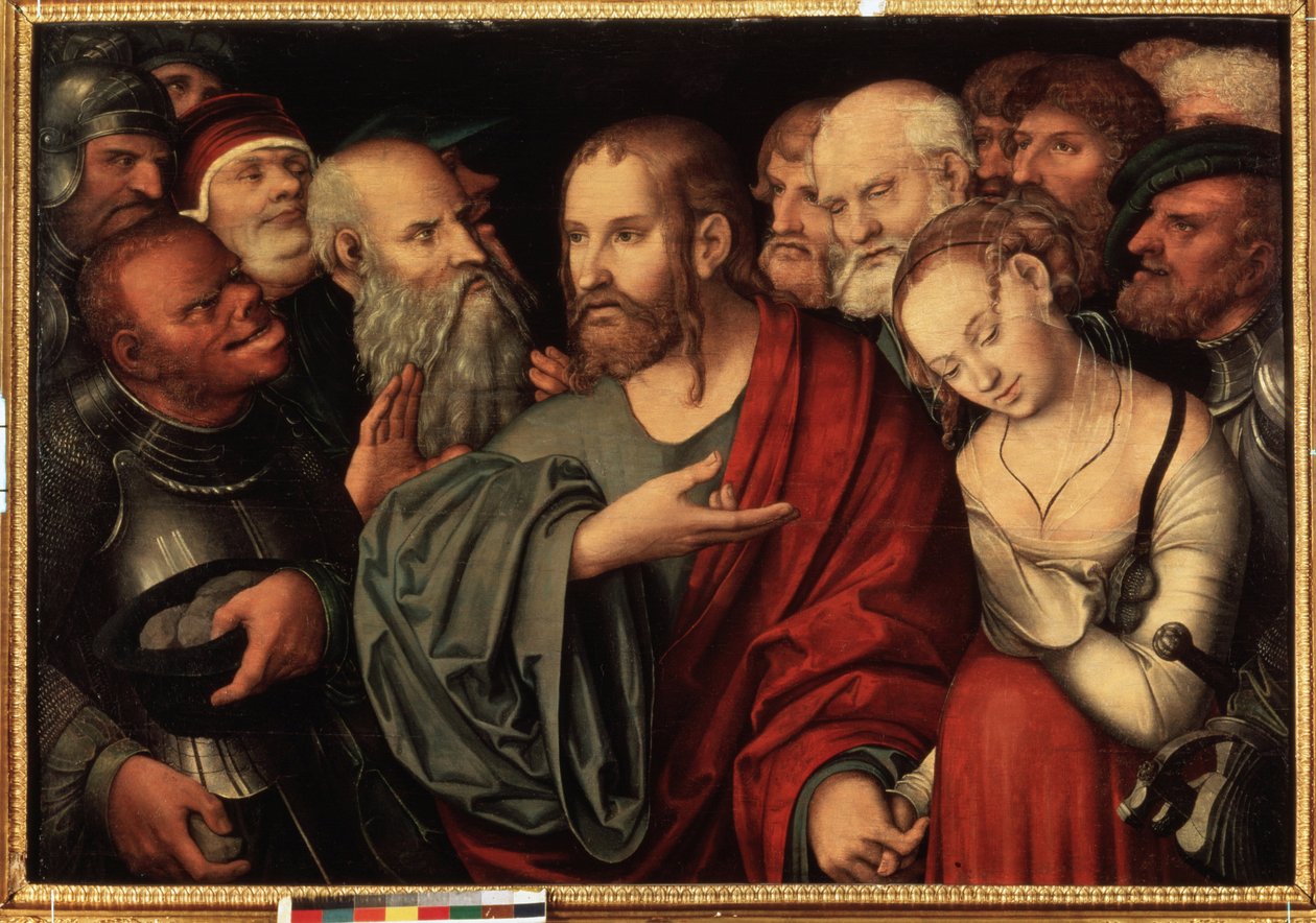 Kristus og kvinden taget i utroskab, efter 1532 (olie på træ) af Lucas the Younger Cranach