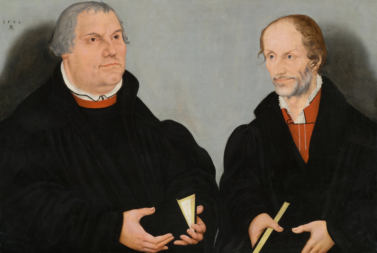 Martin Luther (1483-1546) og Philipp Melanchthon (1497-1560) af Lucas the Younger Cranach