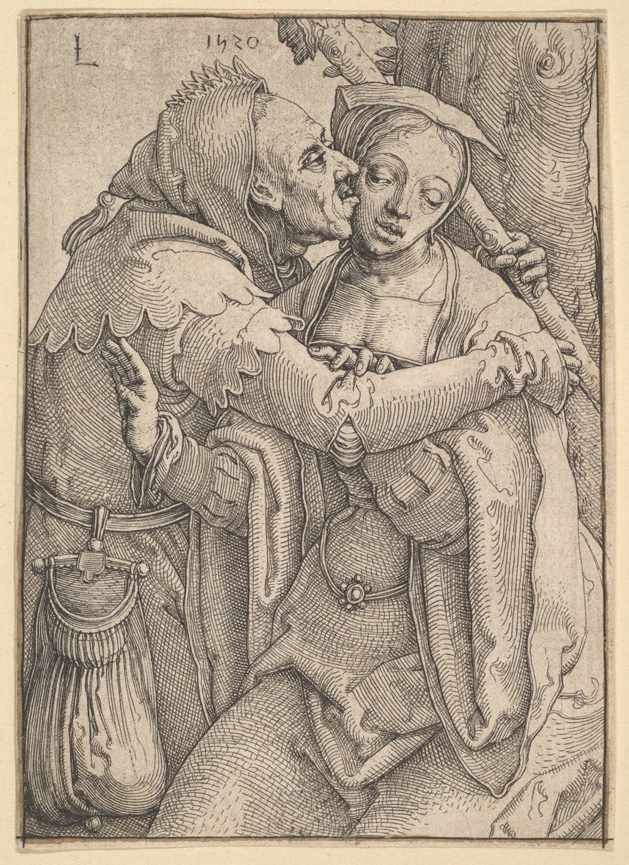 En tåbe og en kvinde, 1520. af Lucas van Leyden