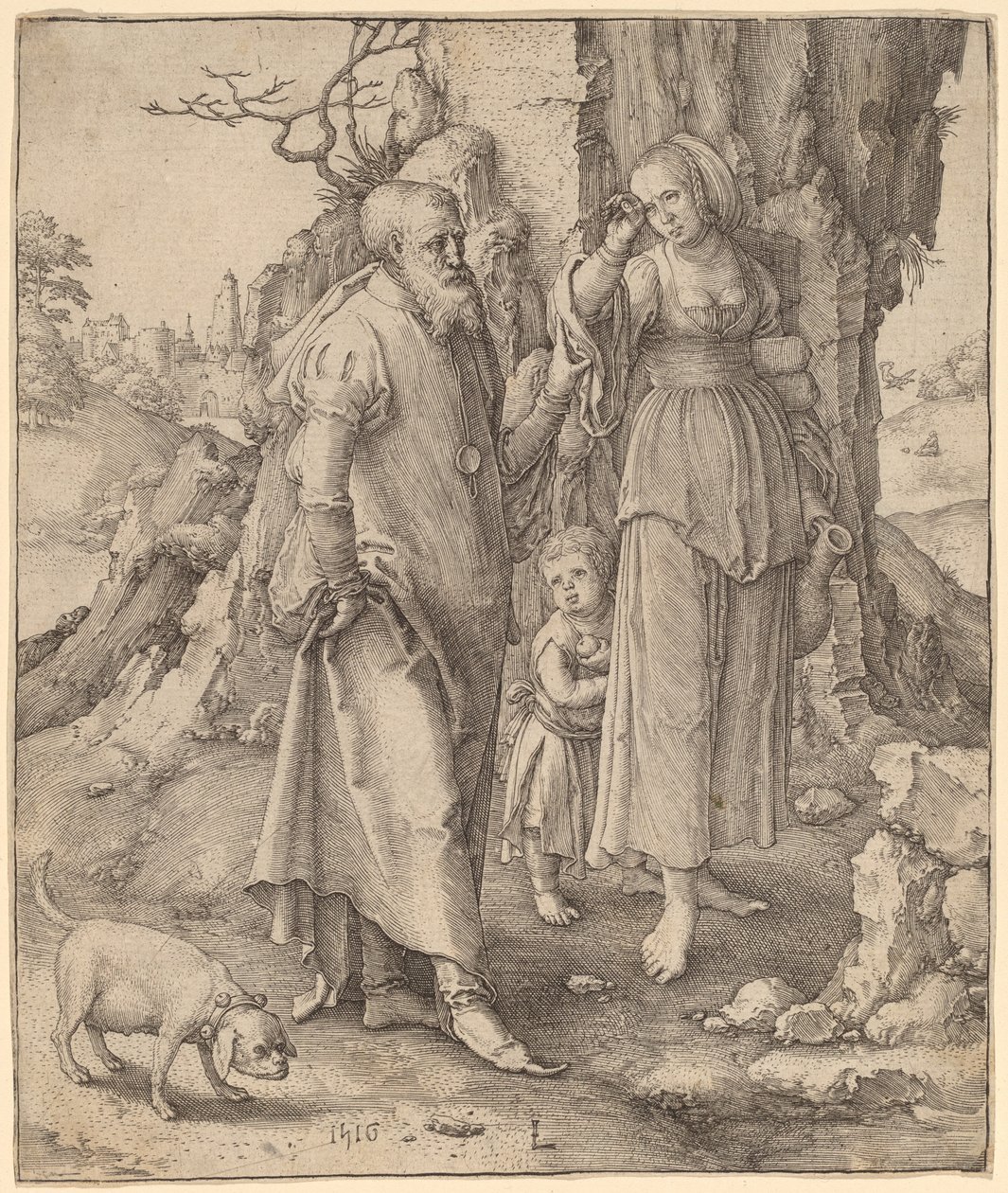 Abraham afviser Hagar af Lucas van Leyden