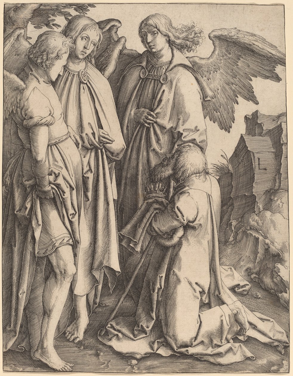 Abraham og de tre engle af Lucas van Leyden