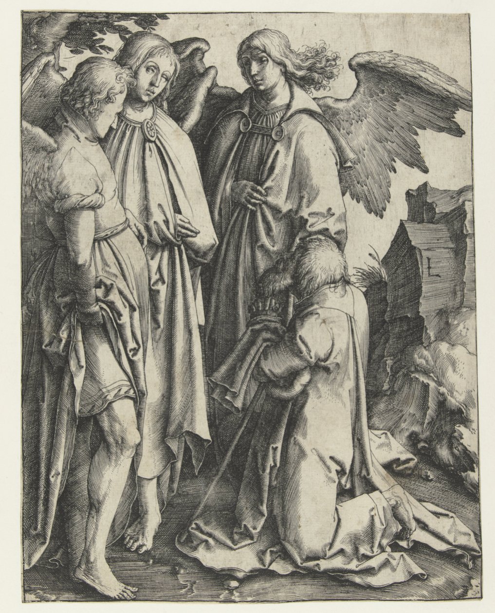 Abraham og de tre engle af Lucas van Leyden