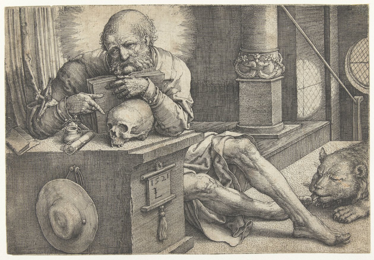 Sankt Hieronymus i sit arbejdsværelse af Lucas van Leyden
