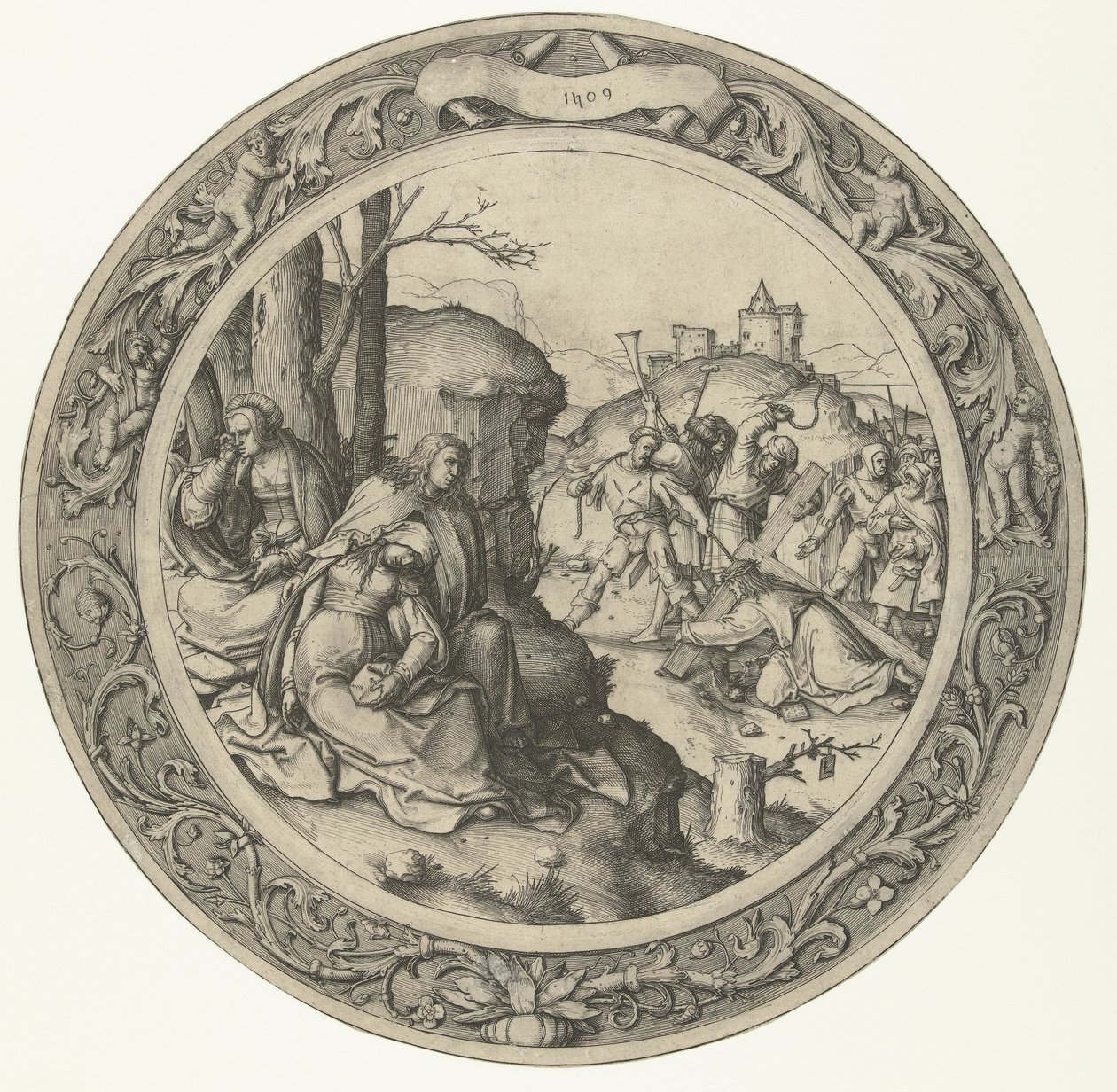 Bærelsen af ​​korset The Round Passion (serietitel) af Lucas van Leyden