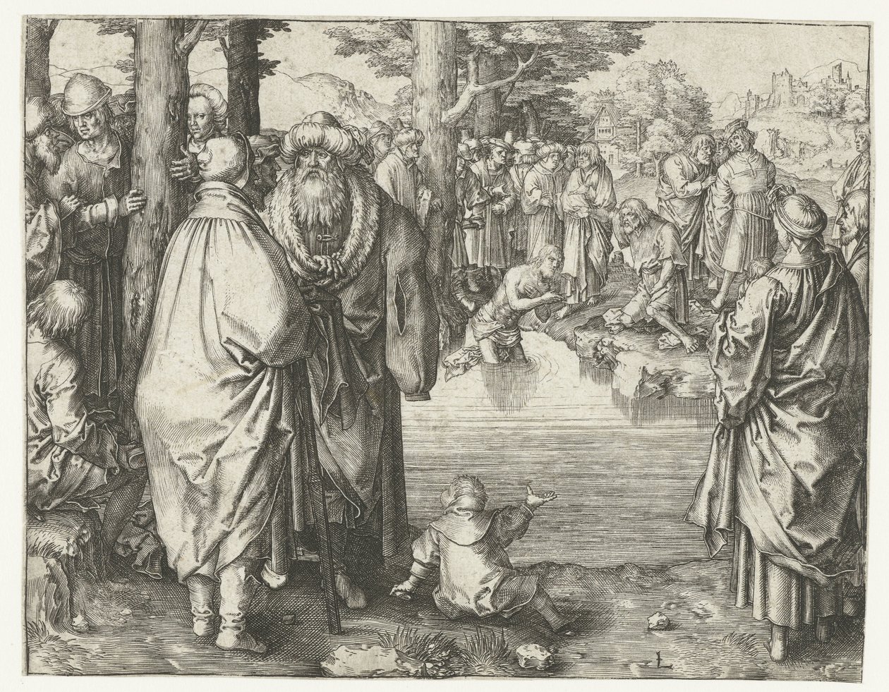 Kristi dåb i Jordan af Lucas van Leyden