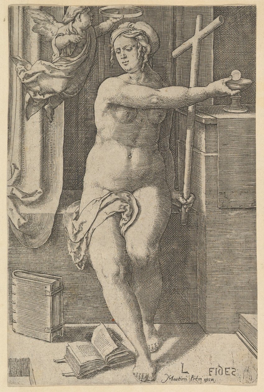 Faith, fra serien De syv dyder, 1530. af Lucas van Leyden