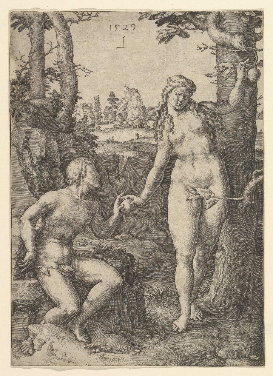 Menneskets fald, 1529. af Lucas van Leyden
