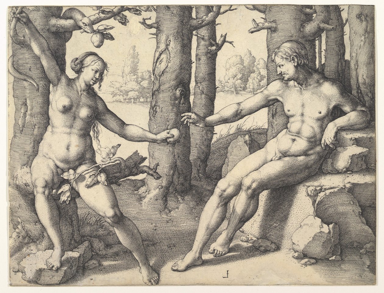 Menneskets fald, 1530. af Lucas van Leyden