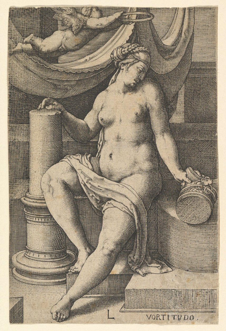 Fortitude, fra serien De syv dyder, 1530. af Lucas van Leyden