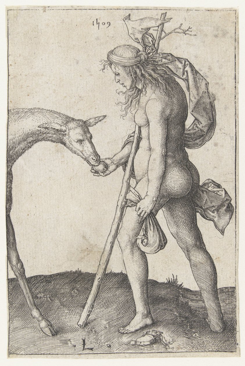 Ung kvinde med doe af Lucas van Leyden