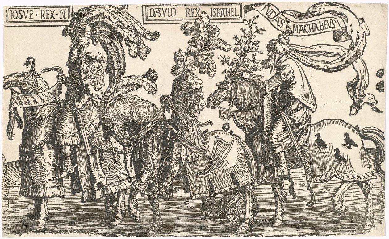 Joshua, David, Judas Makkabæerne af Lucas van Leyden