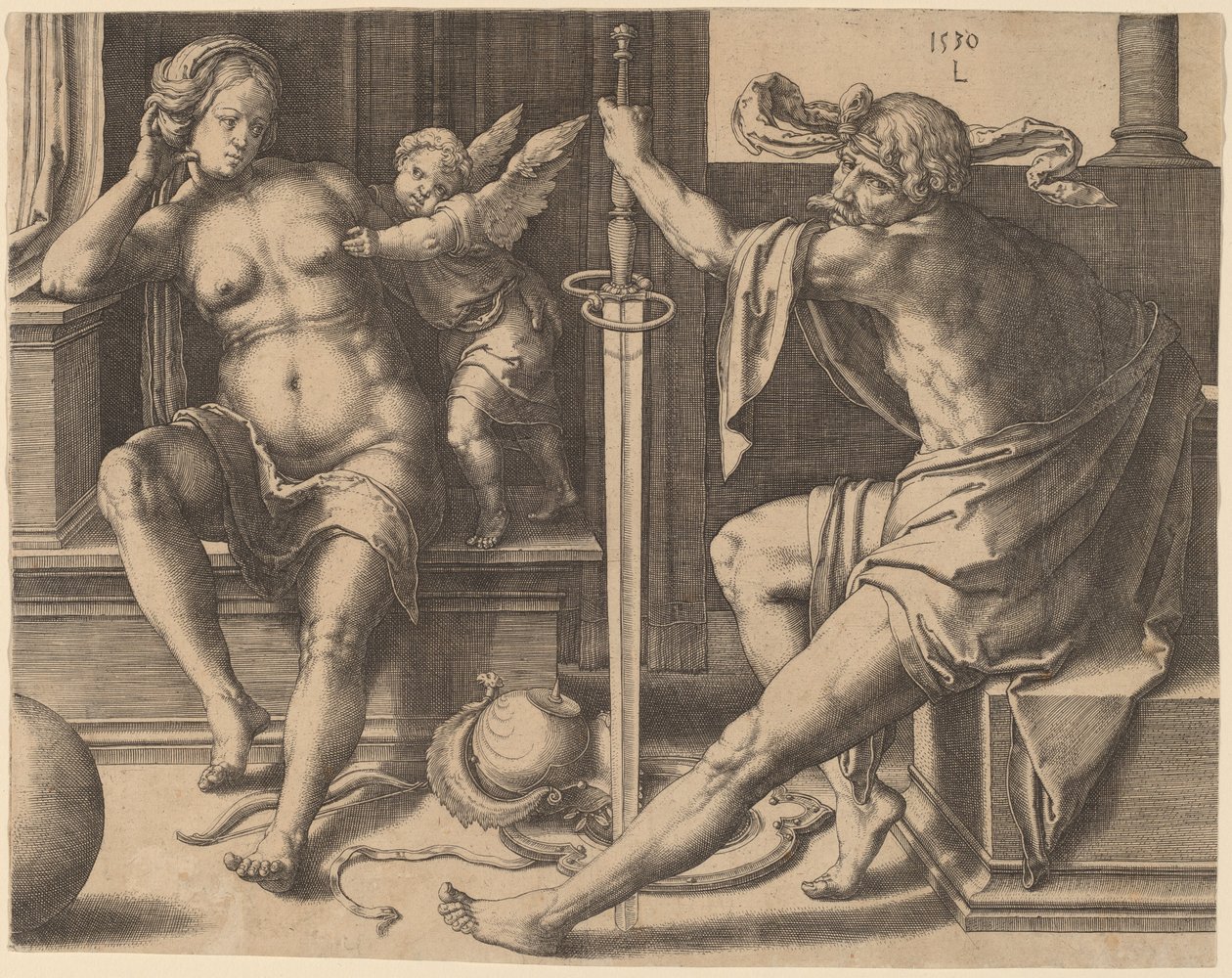 Mars, Venus og Amor af Lucas van Leyden
