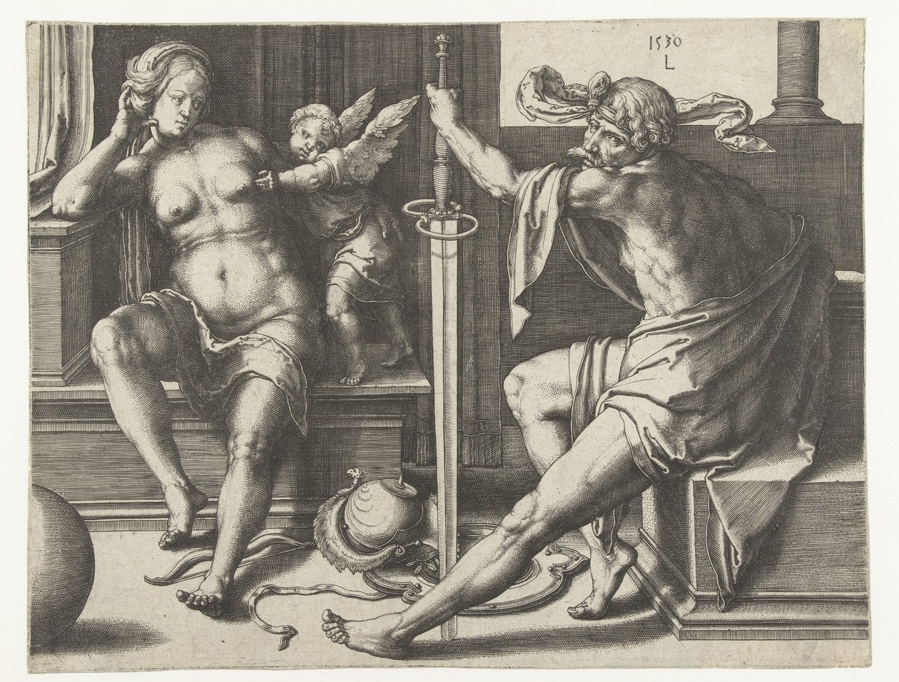 Mars, Venus i Amor af Lucas van Leyden