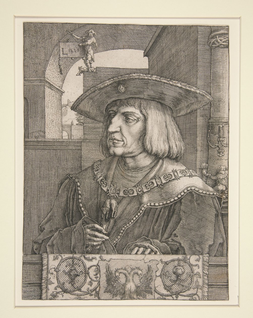 Portræt af kejser Maximilian 1. af Lucas van Leyden