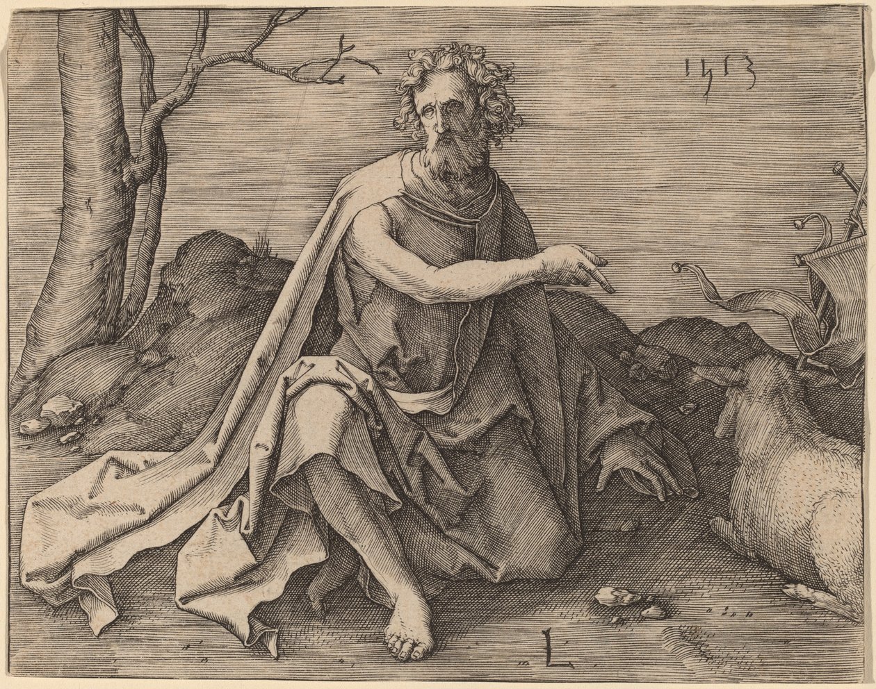 Johannes Døberen i ørkenen af Lucas van Leyden