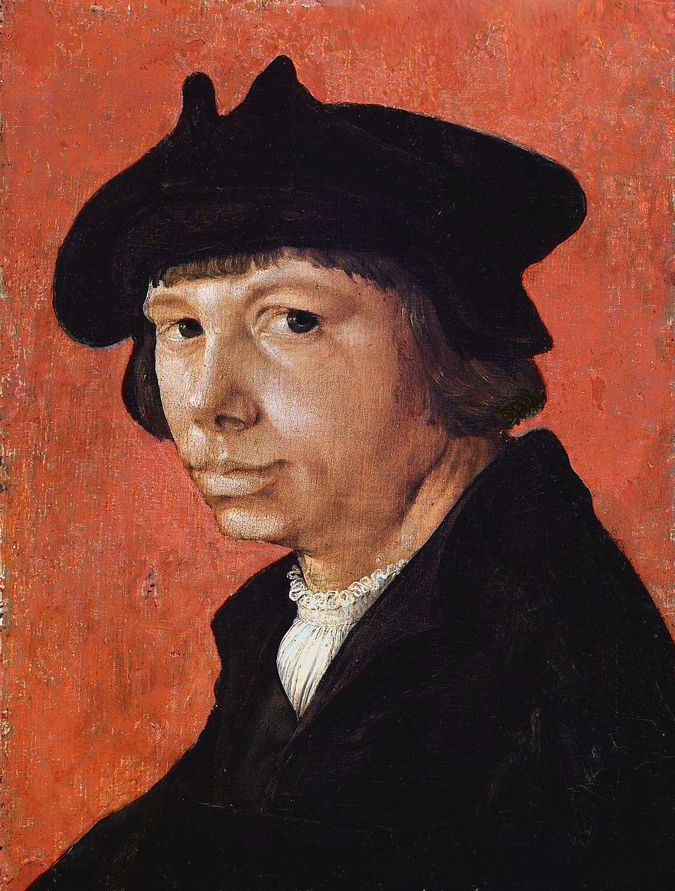 Selvportræt - Peinture de Lucas van Leyden (1489/94-1533) (Lucas de Leyde, Lucas Huighensz eller Lucas Jacobsz) - 1525-1526 - Olie på træ - 28,9x21,4 cm - Herzog Anton Ulrich Museum, Braunschweig af Lucas van Leyden