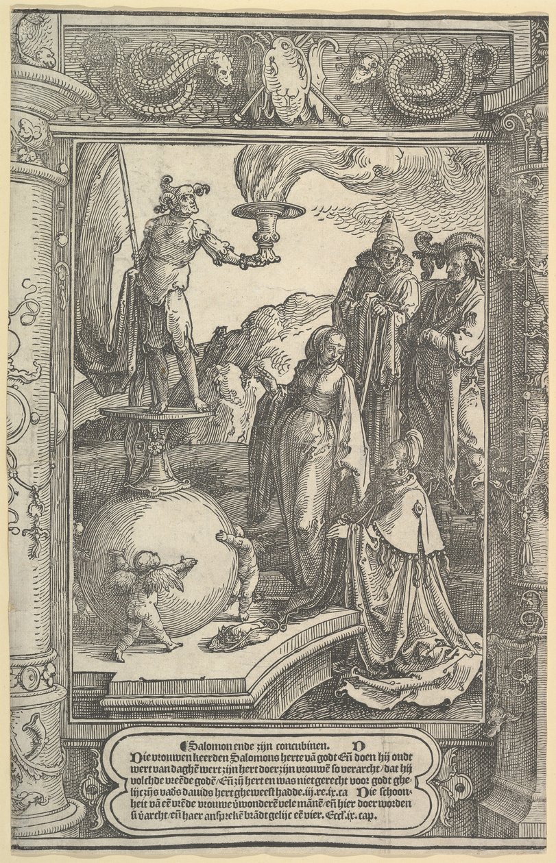 Salomons afgudsdyrkelse [1. Kongebog, 11:1-8], ca. 1517. af Lucas van Leyden