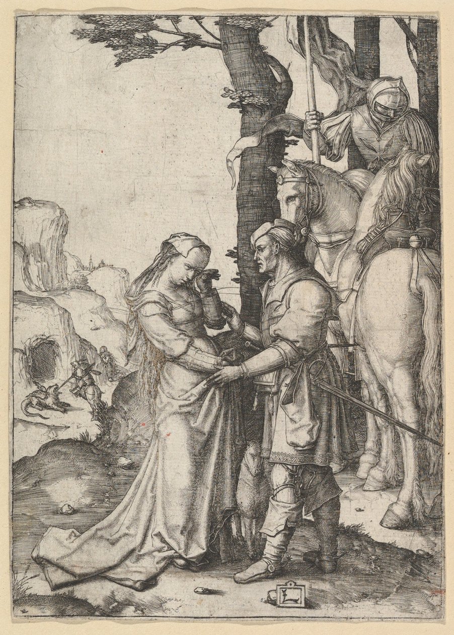 St. George Liberating the Princess, ca. 1508. af Lucas van Leyden