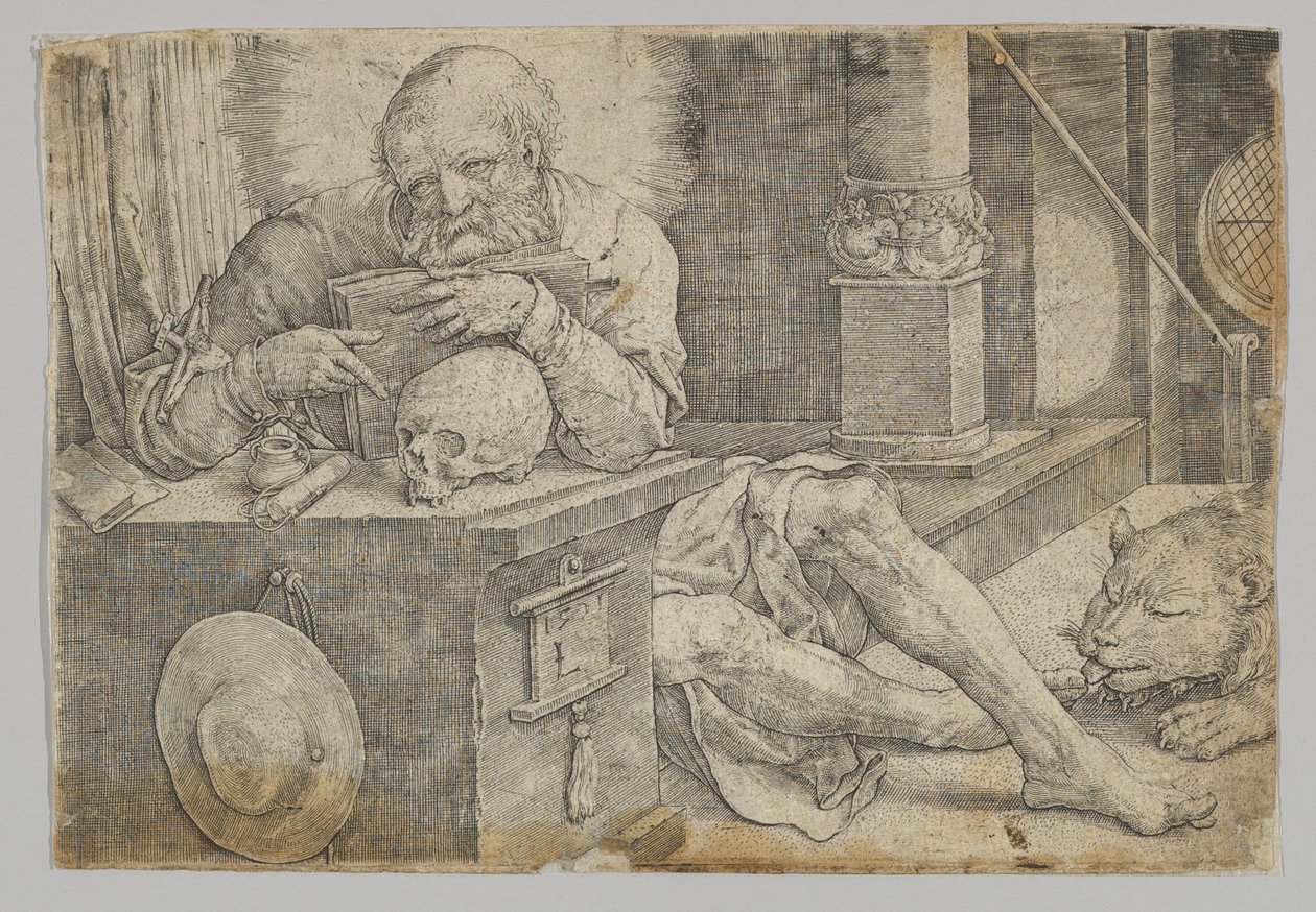 Sankt Hieronymus i hans Studie, 1521. af Lucas van Leyden