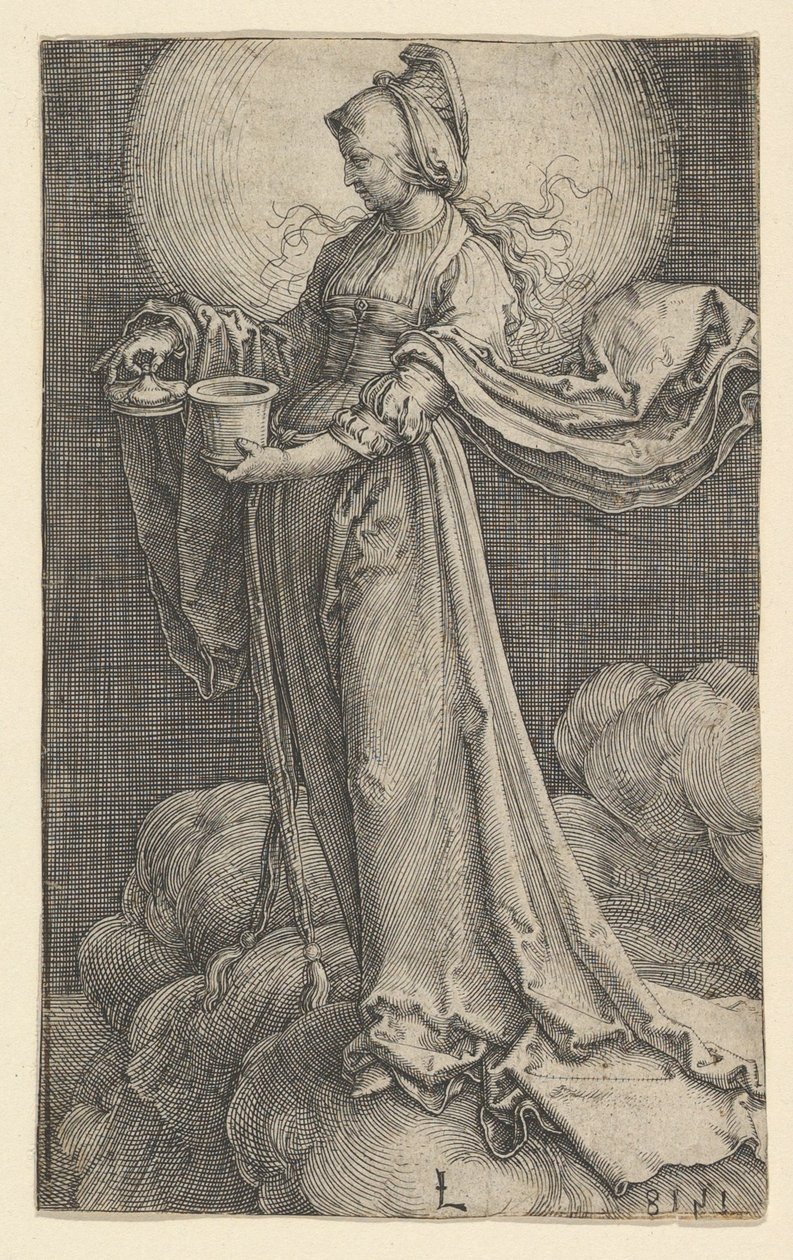 St. Mary Magdalene on the Clouds, 1518. af Lucas van Leyden