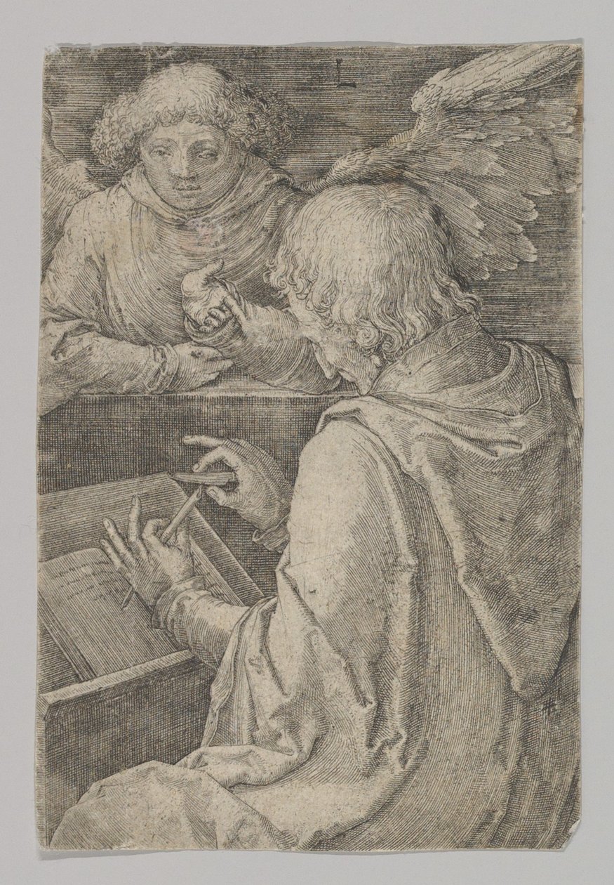 St. Matthæus, fra serien De fire evangelister, 1518. af Lucas van Leyden