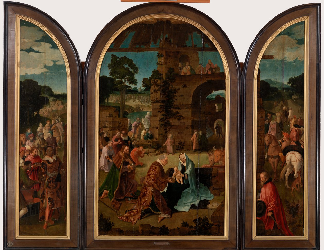 The Adoration of the Magi Triptykon, c.1510 af Lucas van Leyden