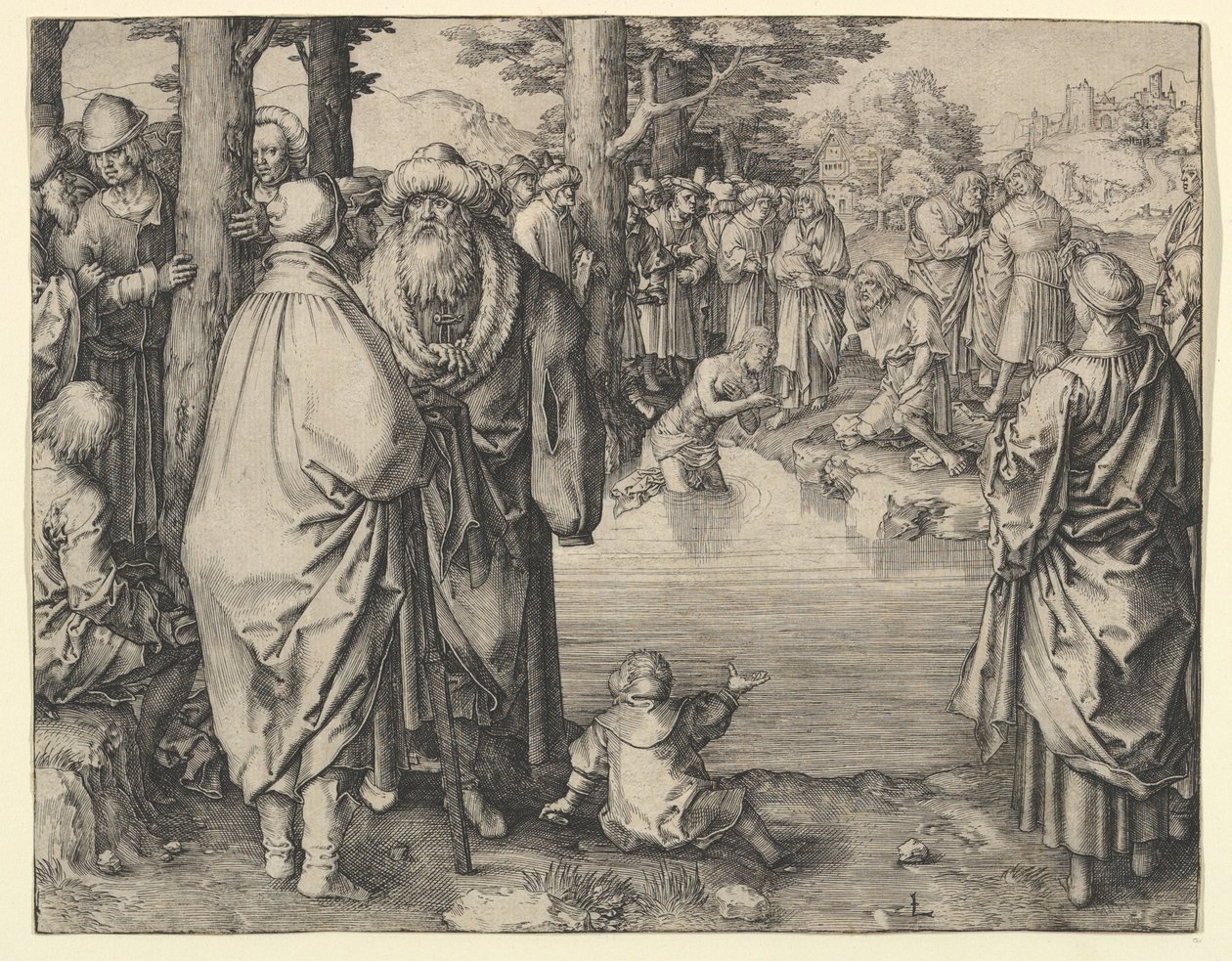 Kristi dåb i Jordanfloden, ca. 1510. af Lucas van Leyden