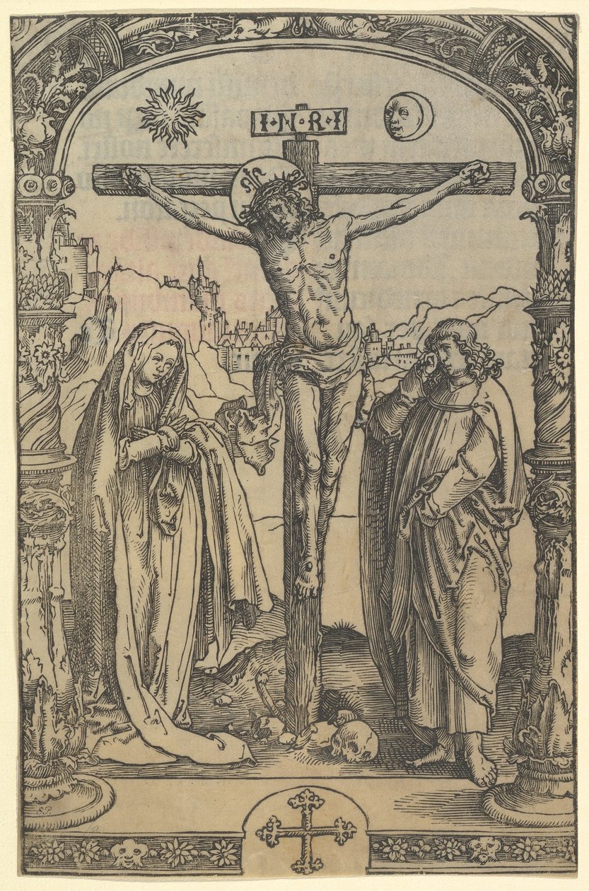 Korsfæstelsen brugt i Utrecht Missal, Leiden, 1514, ca. 1512 af Lucas van Leyden