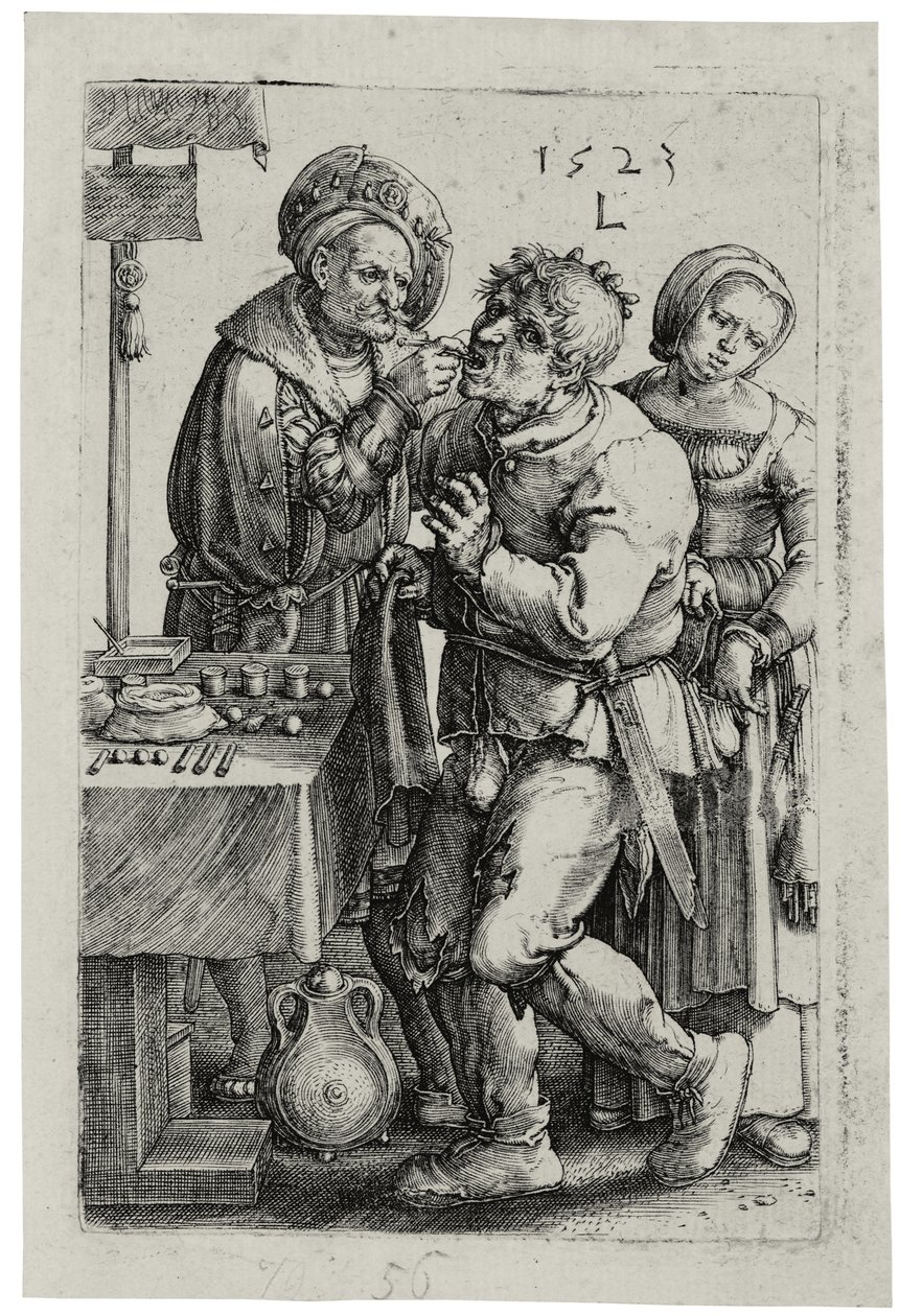 Tandlægen, 1523 af Lucas van Leyden
