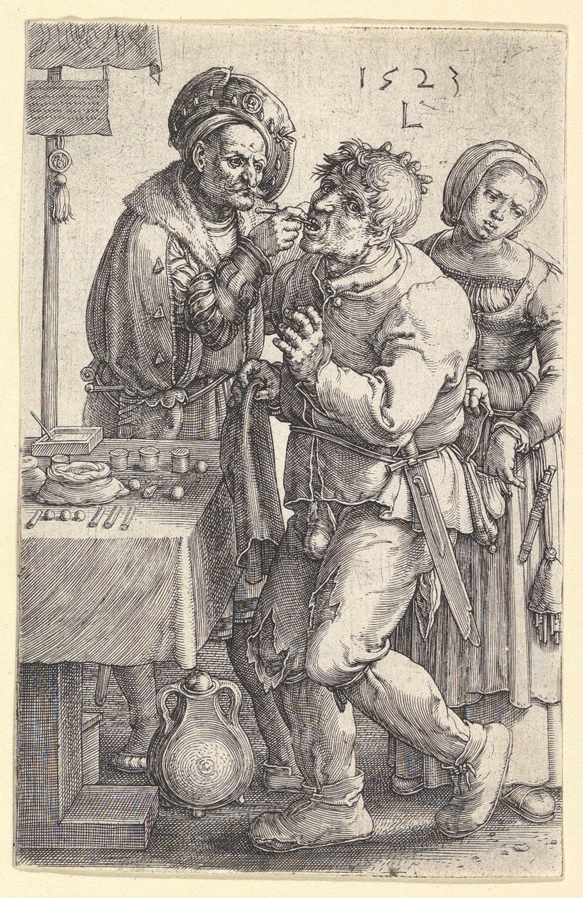 Tandlægen, 1523. af Lucas van Leyden