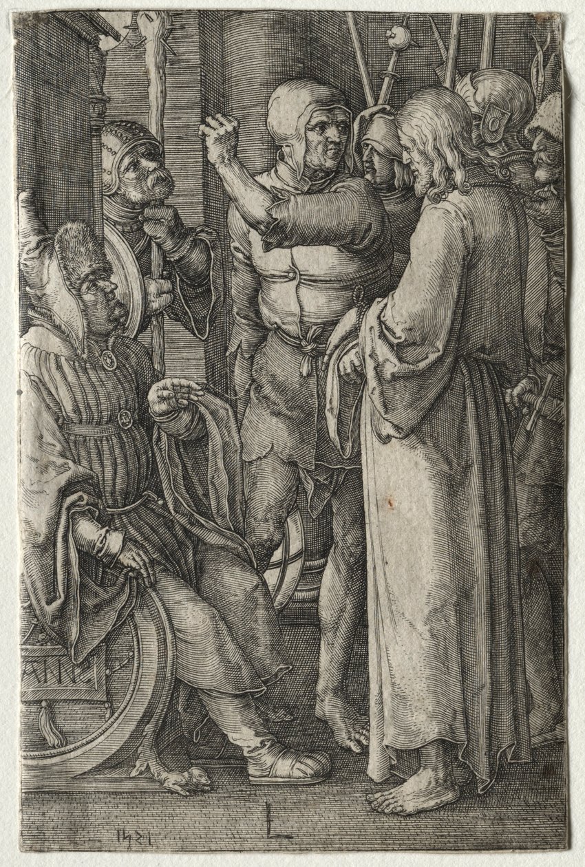 Lidenskaben: Kristus før ypperstepræsten, 1521. af Lucas van Leyden
