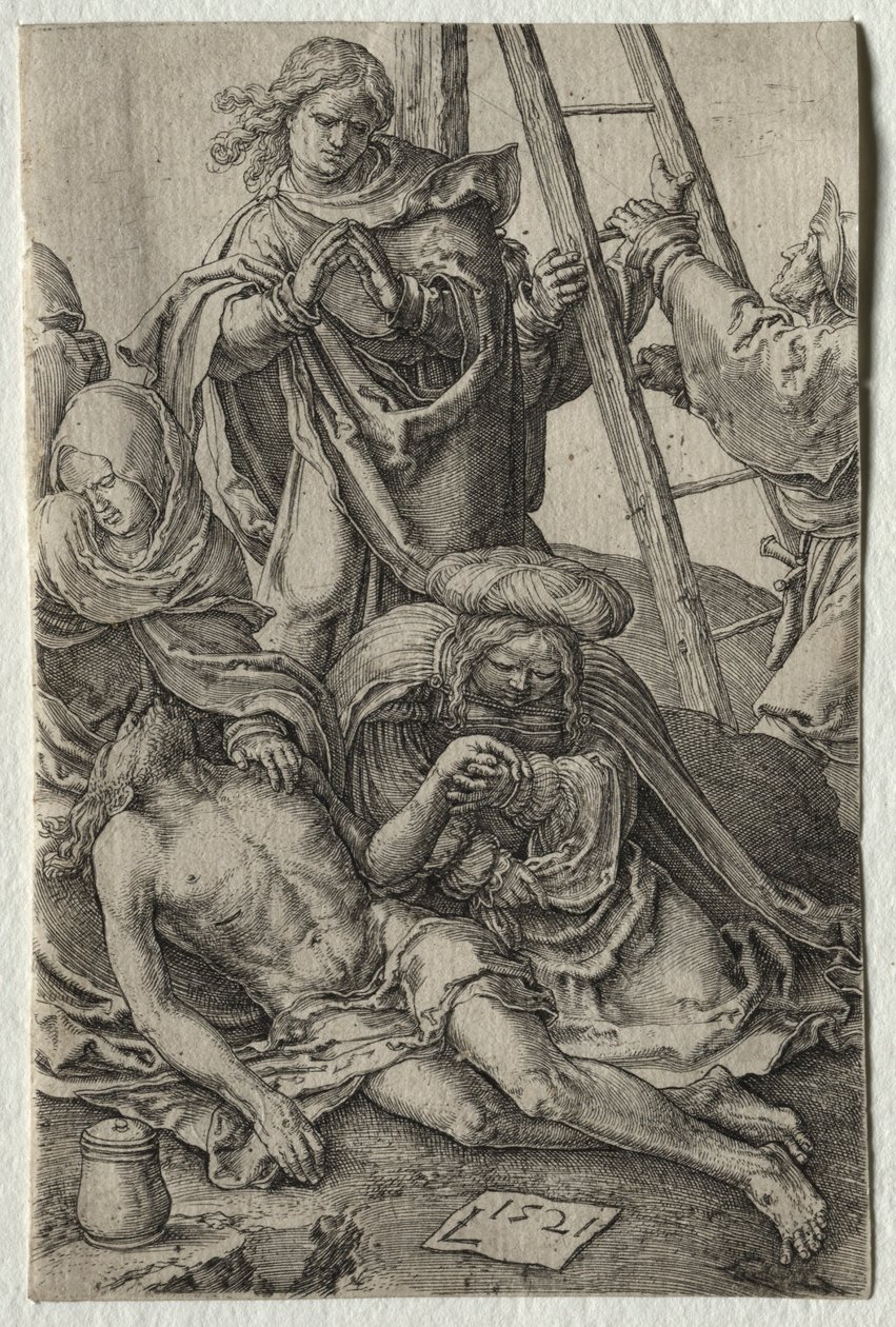 The Passion: Descent from the Cross, 1521. af Lucas van Leyden