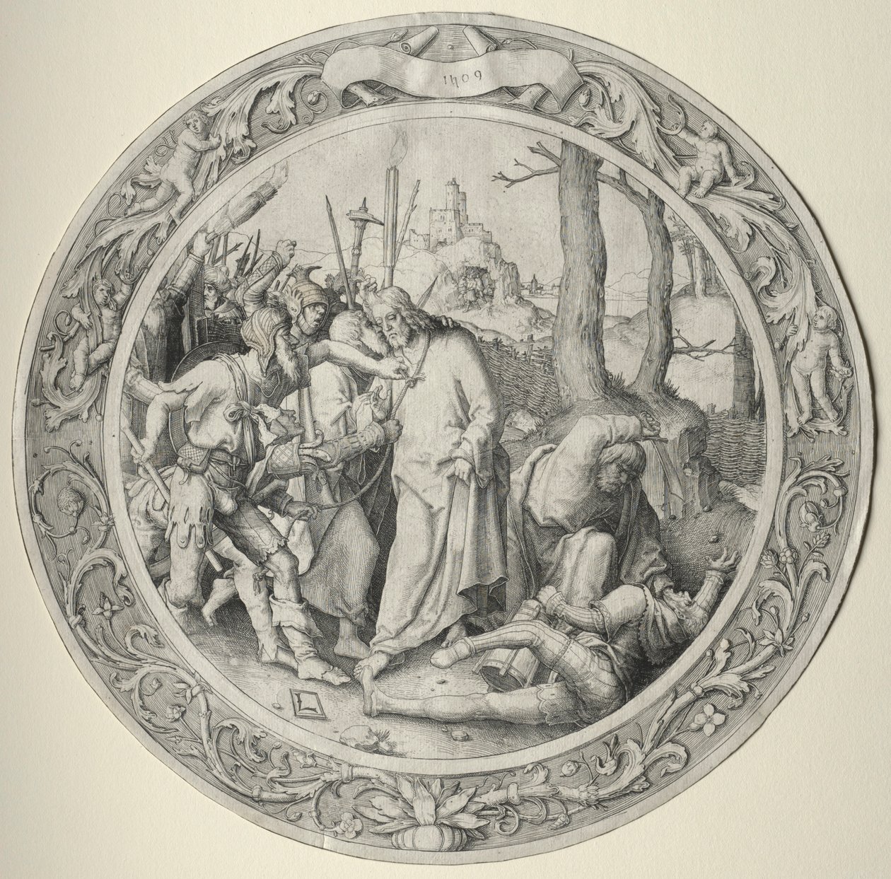 The Round Passion: The Betrayal of Christ, 1509. af Lucas van Leyden