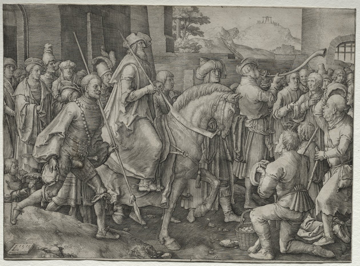 Mordokajs triumf af Lucas van Leyden